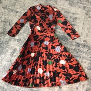 ASOS Pleated Print Midi Dress